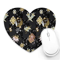 Traditional Music Drum Batik Heart Mousepads by Mariart