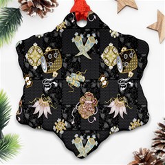 Traditional Music Drum Batik Snowflake Ornament (two Sides) by Mariart