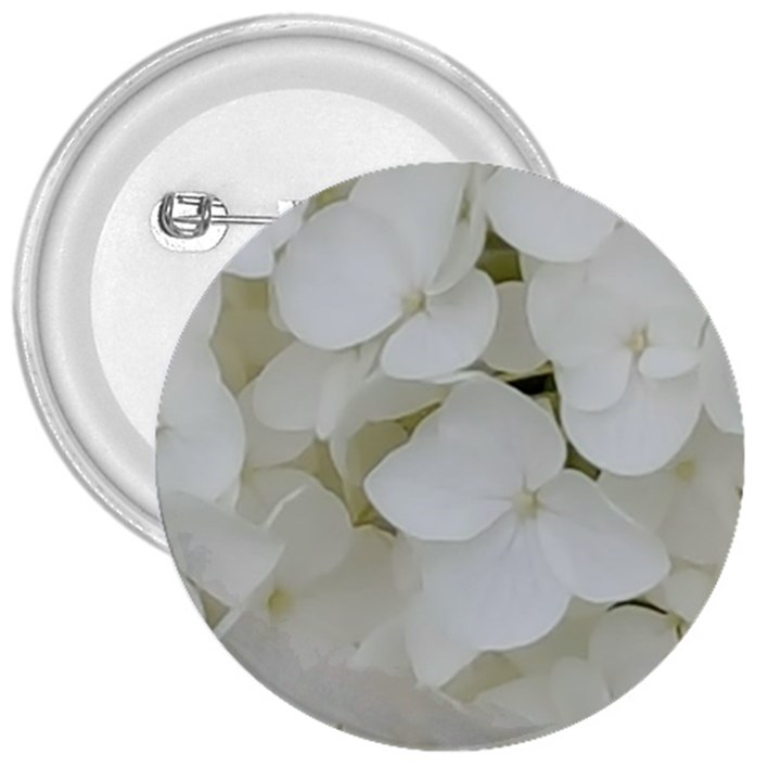 Hydrangea Flowers Blossom White Floral Photography Elegant Bridal Chic  3  Buttons