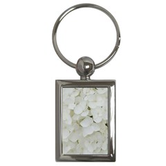 Hydrangea Flowers Blossom White Floral Photography Elegant Bridal Chic  Key Chains (rectangle)  by yoursparklingshop