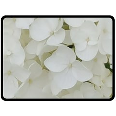 Hydrangea Flowers Blossom White Floral Photography Elegant Bridal Chic  Fleece Blanket (large)  by yoursparklingshop