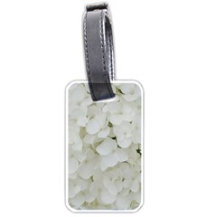 Hydrangea Flowers Blossom White Floral Photography Elegant Bridal Chic  Luggage Tags (one Side)  by yoursparklingshop