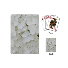 Hydrangea Flowers Blossom White Floral Photography Elegant Bridal Chic  Playing Cards (mini)  by yoursparklingshop