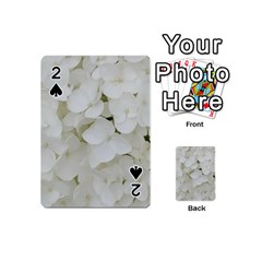 Hydrangea Flowers Blossom White Floral Photography Elegant Bridal Chic  Playing Cards 54 (mini)  by yoursparklingshop