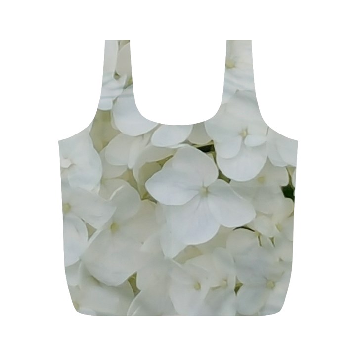 Hydrangea Flowers Blossom White Floral Photography Elegant Bridal Chic  Full Print Recycle Bags (M) 