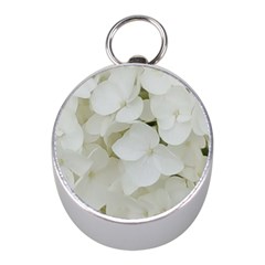 Hydrangea Flowers Blossom White Floral Photography Elegant Bridal Chic  Mini Silver Compasses by yoursparklingshop