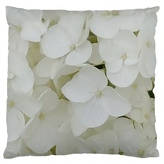 Hydrangea Flowers Blossom White Floral Photography Elegant Bridal Chic  Standard Flano Cushion Case (one Side) by yoursparklingshop