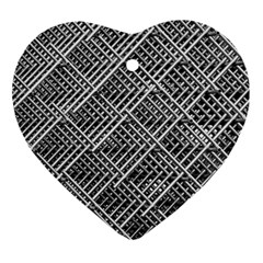 Pattern Metal Pipes Grid Ornament (heart)