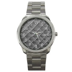 Pattern Metal Pipes Grid Sport Metal Watch by Nexatart