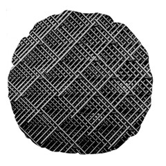 Pattern Metal Pipes Grid Large 18  Premium Round Cushions by Nexatart