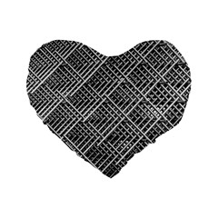 Pattern Metal Pipes Grid Standard 16  Premium Heart Shape Cushions by Nexatart