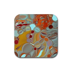 Liquid Bubbles Rubber Coaster (square)  by digitaldivadesigns