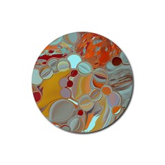 Liquid Bubbles Rubber Coaster (round)  by digitaldivadesigns