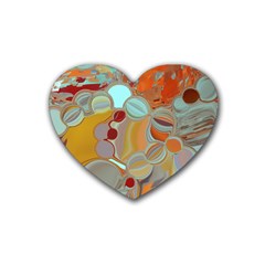 Liquid Bubbles Rubber Coaster (heart)  by digitaldivadesigns