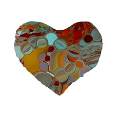 Liquid Bubbles Standard 16  Premium Flano Heart Shape Cushions by digitaldivadesigns