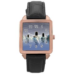 Abstract Gates Doors Stars Rose Gold Leather Watch  by Nexatart