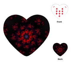 Fractal Abstract Blossom Bloom Red Playing Cards (heart)  by Nexatart