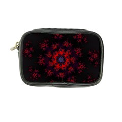 Fractal Abstract Blossom Bloom Red Coin Purse by Nexatart