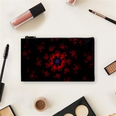 Fractal Abstract Blossom Bloom Red Cosmetic Bag (small)  by Nexatart