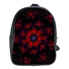 Fractal Abstract Blossom Bloom Red School Bags(large)  by Nexatart