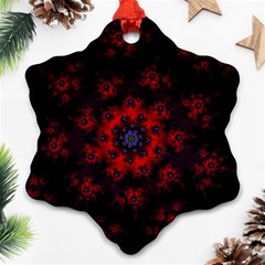 Fractal Abstract Blossom Bloom Red Ornament (snowflake) by Nexatart