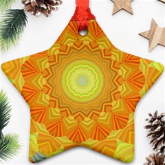 Sunshine Sunny Sun Abstract Yellow Ornament (star) by Nexatart