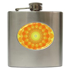 Sunshine Sunny Sun Abstract Yellow Hip Flask (6 Oz) by Nexatart