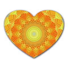 Sunshine Sunny Sun Abstract Yellow Heart Mousepads by Nexatart