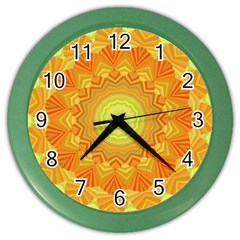 Sunshine Sunny Sun Abstract Yellow Color Wall Clocks by Nexatart