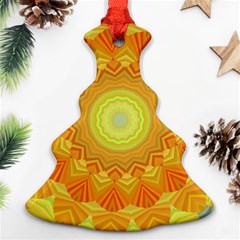 Sunshine Sunny Sun Abstract Yellow Christmas Tree Ornament (two Sides) by Nexatart