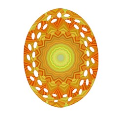 Sunshine Sunny Sun Abstract Yellow Ornament (oval Filigree) by Nexatart