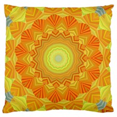 Sunshine Sunny Sun Abstract Yellow Large Cushion Case (one Side) by Nexatart