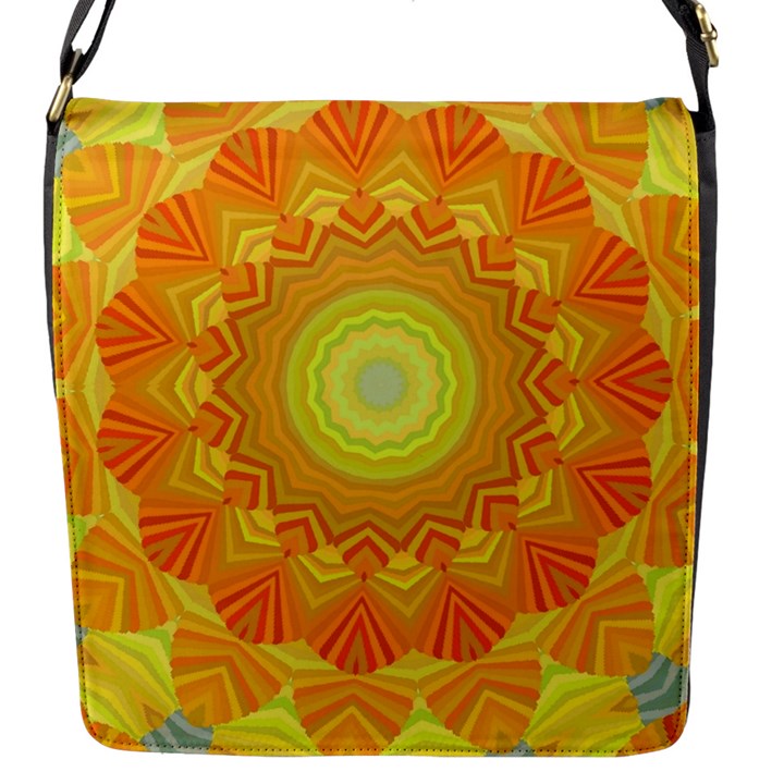 Sunshine Sunny Sun Abstract Yellow Flap Messenger Bag (S)