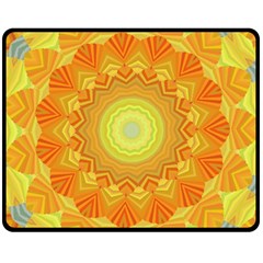 Sunshine Sunny Sun Abstract Yellow Double Sided Fleece Blanket (medium)  by Nexatart