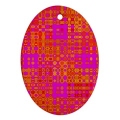 Pink Orange Bright Abstract Ornament (oval)