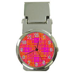 Pink Orange Bright Abstract Money Clip Watches by Nexatart