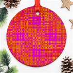 Pink Orange Bright Abstract Round Ornament (Two Sides) Front