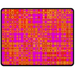 Pink Orange Bright Abstract Fleece Blanket (medium)  by Nexatart