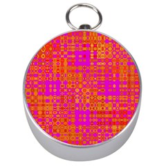 Pink Orange Bright Abstract Silver Compasses by Nexatart