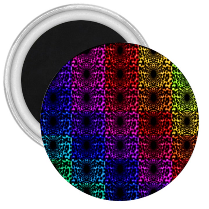 Rainbow Grid Form Abstract 3  Magnets