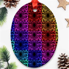 Rainbow Grid Form Abstract Ornament (oval) by Nexatart