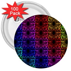 Rainbow Grid Form Abstract 3  Buttons (100 Pack)  by Nexatart