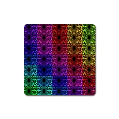 Rainbow Grid Form Abstract Square Magnet by Nexatart