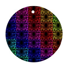 Rainbow Grid Form Abstract Round Ornament (two Sides) by Nexatart