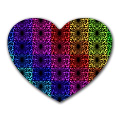 Rainbow Grid Form Abstract Heart Mousepads by Nexatart