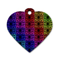 Rainbow Grid Form Abstract Dog Tag Heart (two Sides) by Nexatart