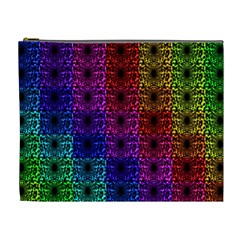 Rainbow Grid Form Abstract Cosmetic Bag (xl) by Nexatart