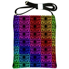 Rainbow Grid Form Abstract Shoulder Sling Bags by Nexatart