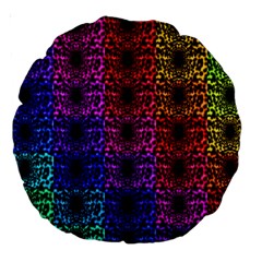 Rainbow Grid Form Abstract Large 18  Premium Round Cushions by Nexatart