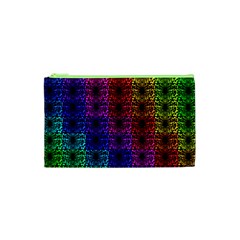 Rainbow Grid Form Abstract Cosmetic Bag (xs) by Nexatart